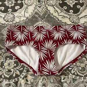 Hipster bikini bottoms. Matching tankini top is listed as well.